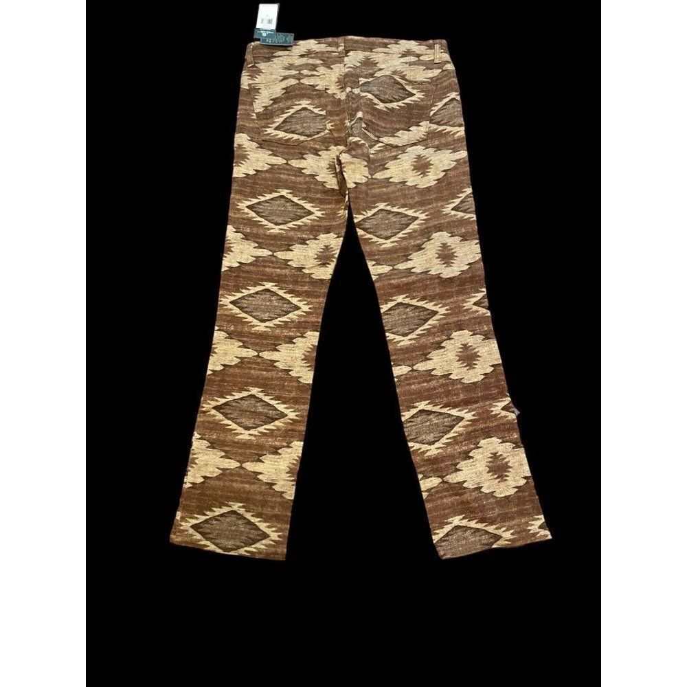 NWT - Lauren Jeans Co.  modern straight tan multi aztec size 12 - Picture 4 of 9
